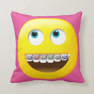 Emoji with Braces Pillow