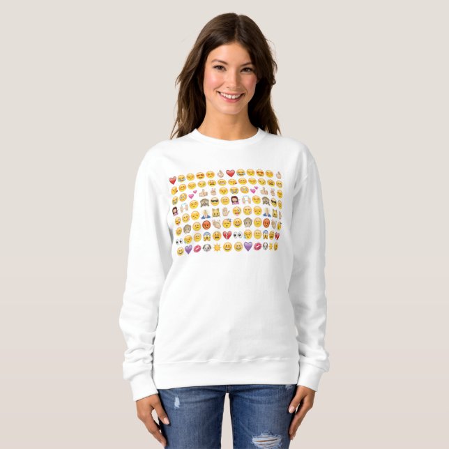 emoji womens sweatshirt (Front Full)