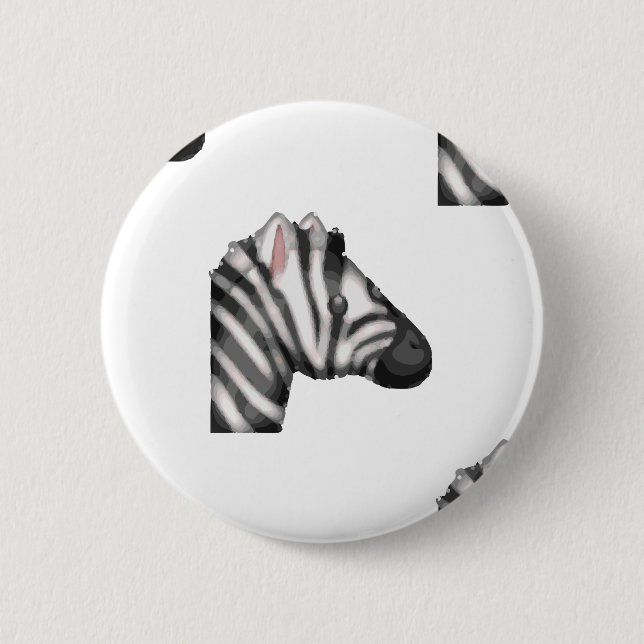 emoji zebra 6 cm round badge (Front)
