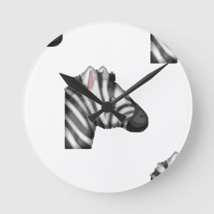 emoji zebra round clock