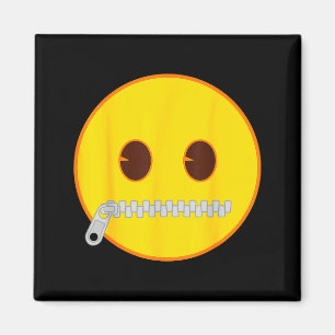 Emoji Zip Zipper Mouth Yellow Smile Face Magnet