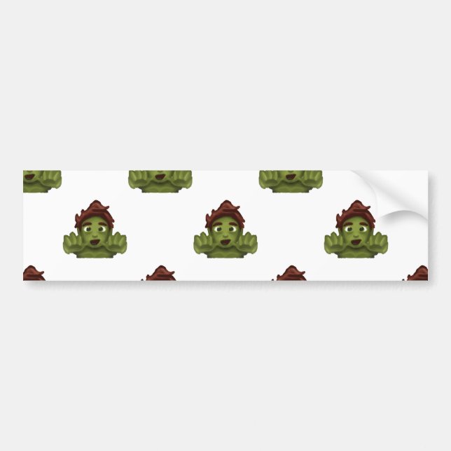 emoji zombie man bumper sticker (Front)