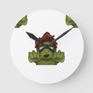 emoji zombie man round clock