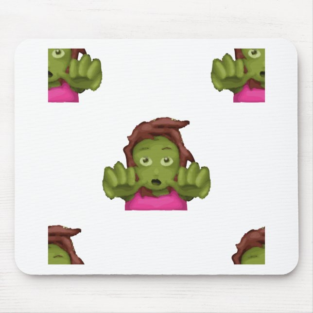 emoji zombie woman mouse pad (Front)