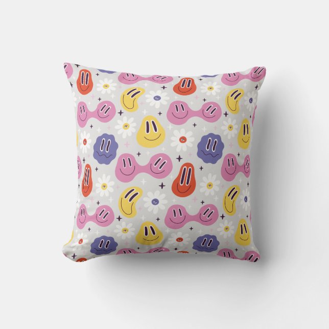 Emojis- Happy faces - Daisy Cushion (Front)