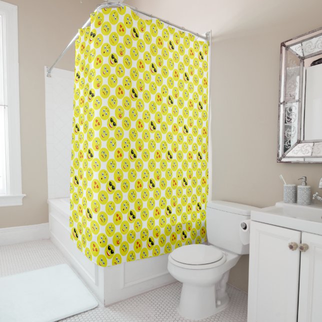 Emojis Pattern Shower Curtain (In Situ)