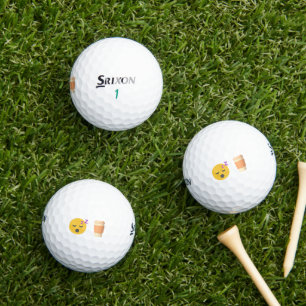 Emojis Powered by Caffeine, Coffee Loving Golfers Golf Balls