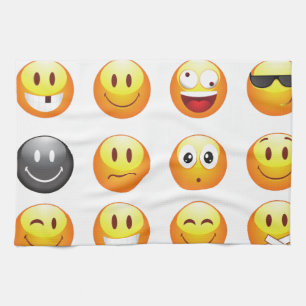 emojis tea towel