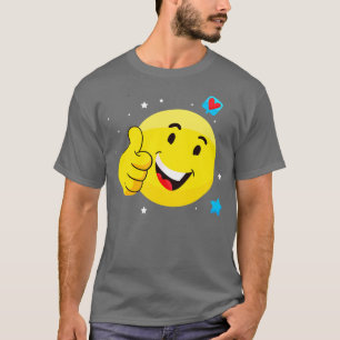 Emote Smile Thumbs Up Emoticon Funny Face  T-Shirt