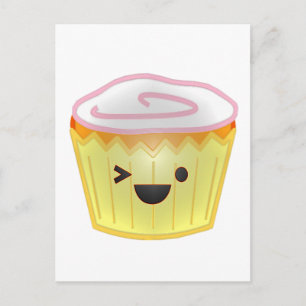 Emoticon Cupcake Postcard