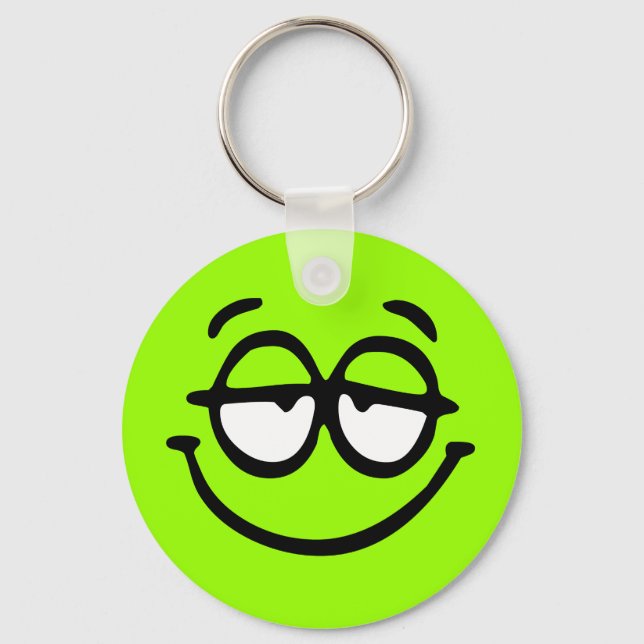 Emoticon Customisable Background Keychain (Front)