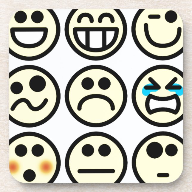 emoticon happy face coaster (Front)