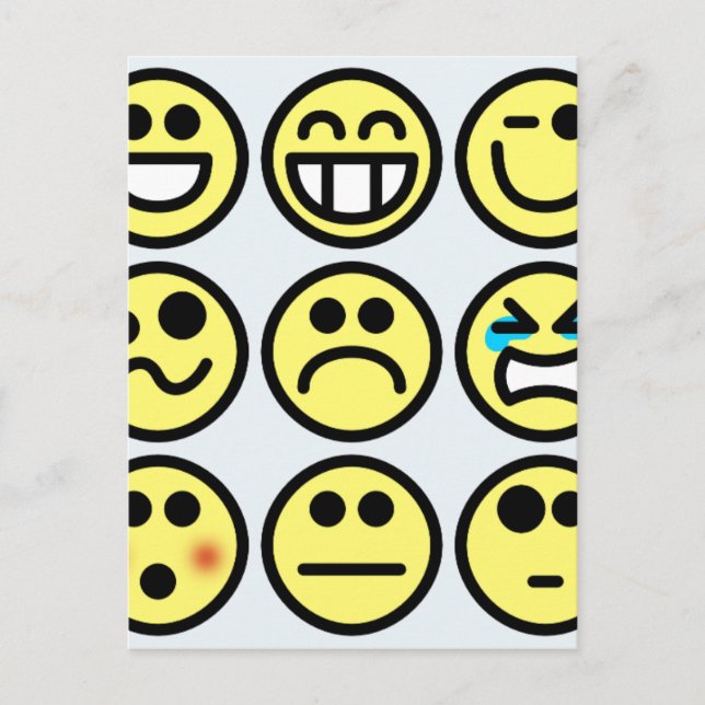 emoticon happy face postcard (Front)