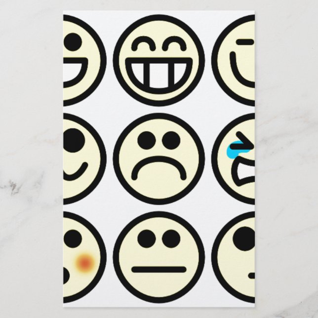 emoticon happy face stationery (Front)