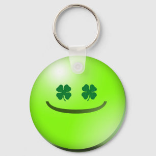 Emoticon Irish St Patricks Day Grin Keychain