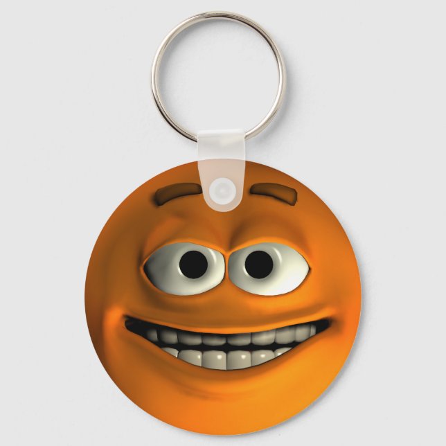 Emoticon Orange Key Ring (Front)