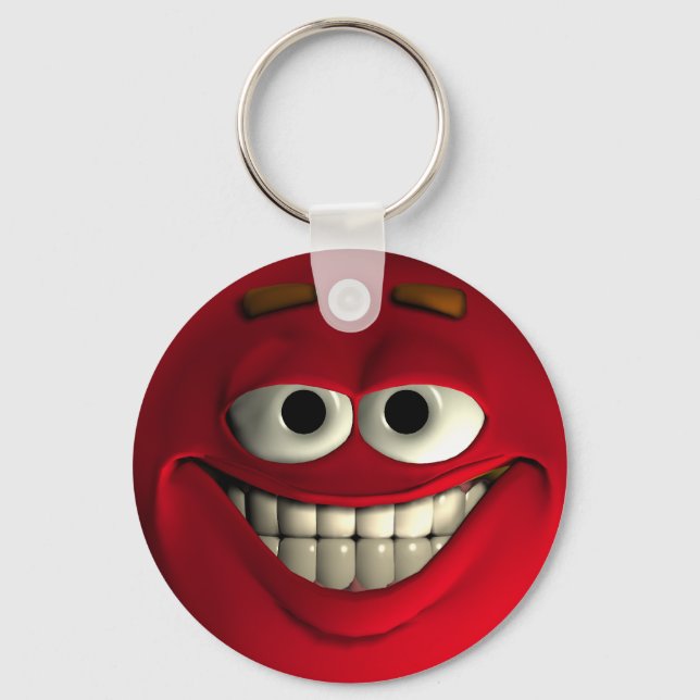 Emoticon Red Key Ring (Front)