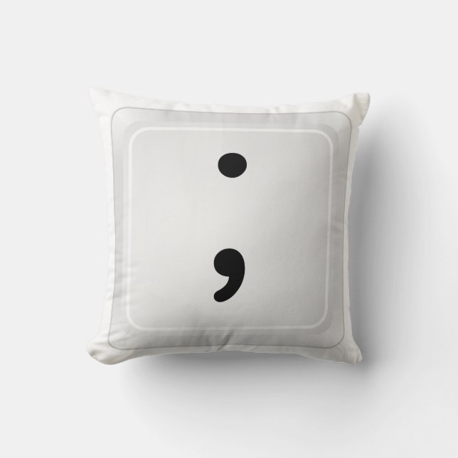 emoticon - semicolon Pillow (Front)