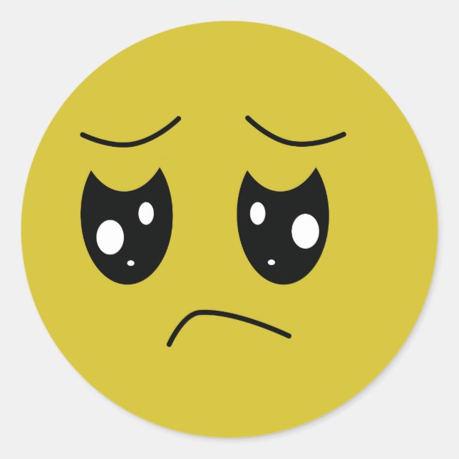emoticon unhappy classic round sticker (Front)