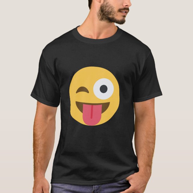 Emoticon winking face with tongue T-Shirt (Front)