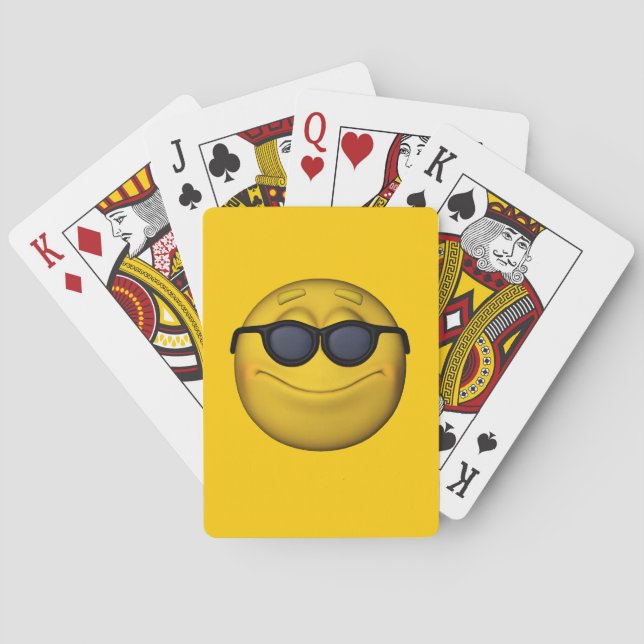 Emoticon With Sunglasses Playing Cards (Back)
