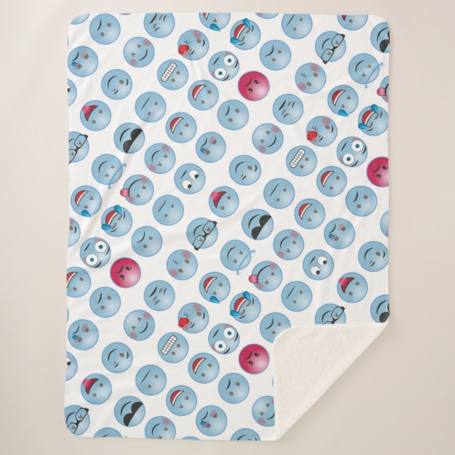 Emoticons Sherpa Blanket (Front)