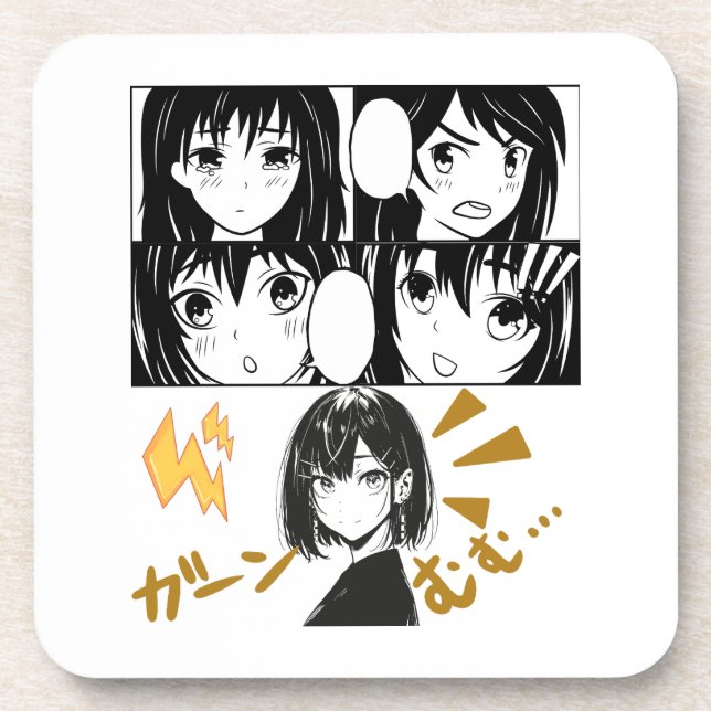 Emotional Anime grids. No BG Coaster (Front)