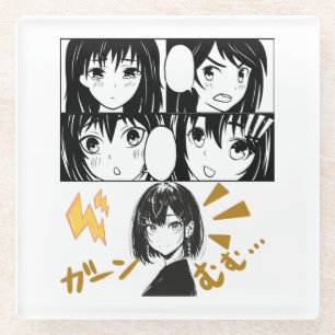 Emotional Anime grids. No BG Glass Coaster