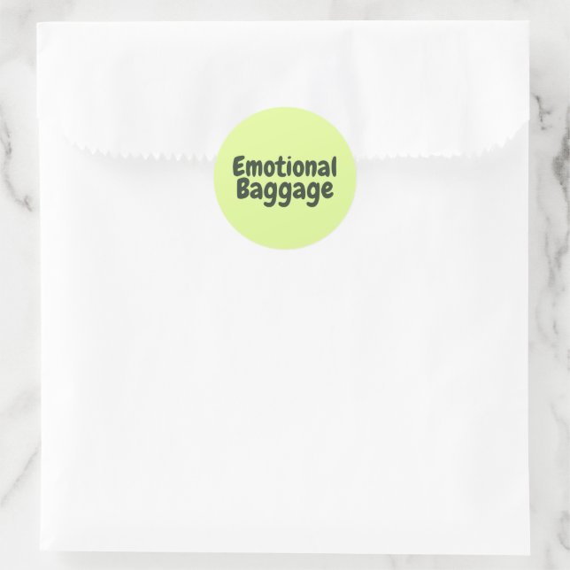 Emotional Baggage Funny Quote Classic Round Sticker (Bag)