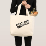 Emotional Baggage Handlettered Cute Funny  Large Tote Bag<br><div class="desc">Funny tote bag with handlettered text. Customise with your own text or let me know if you'd like something different!</div>