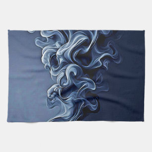 Emotional Blue Smoke Art Tea Towel