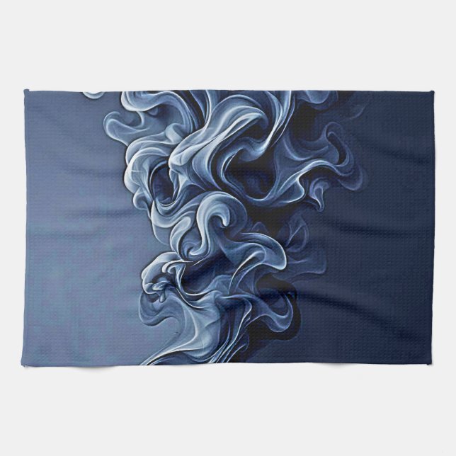 Emotional Blue Smoke Art Tea Towel (Horizontal)