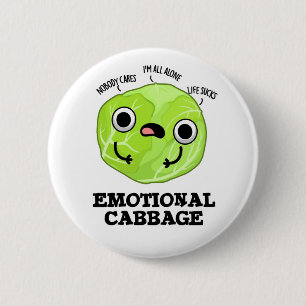 Emotional Cabbage Funny Veggie Pun 6 Cm Round Badge