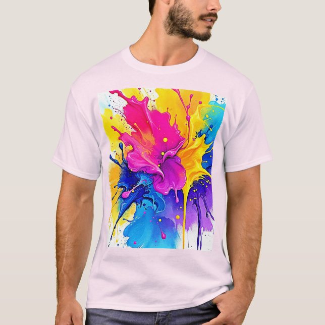 Emotional Colour Splash Art T-Shirt (Front)