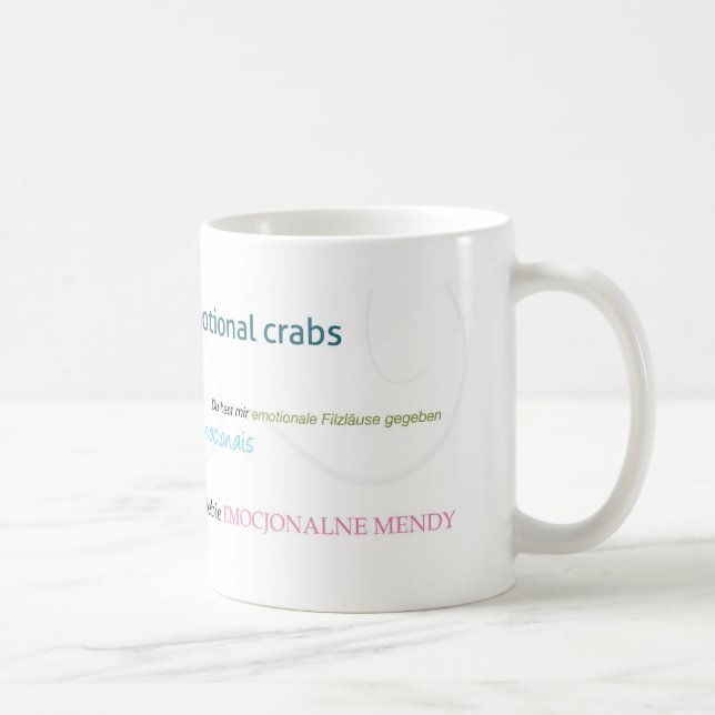 Emotional Crabs Whimsy Coffee Mug (Right)
