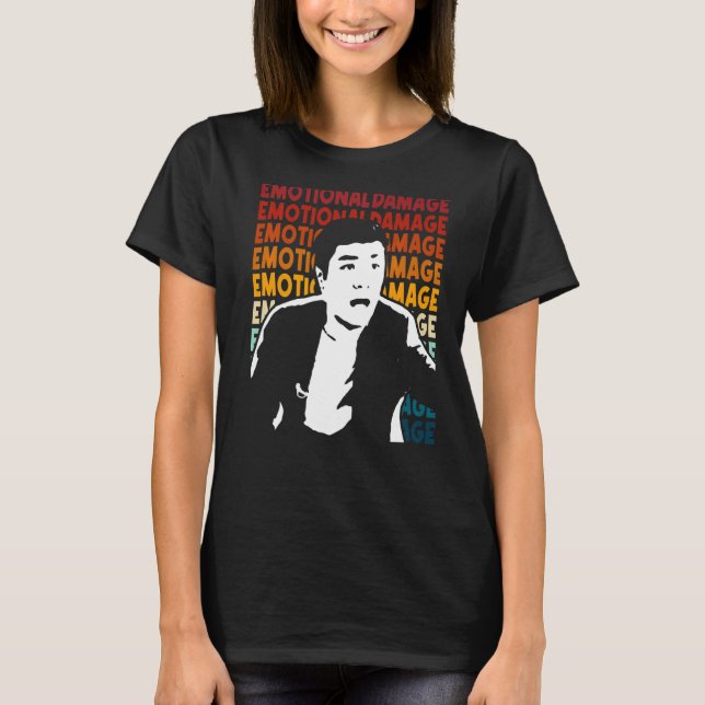 emotional damage Meme text repeat Asian guy silhou T-Shirt (Front)