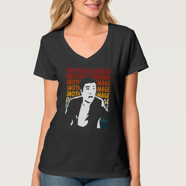 emotional damage Meme text repeat Asian guy silhou T-Shirt (Front)