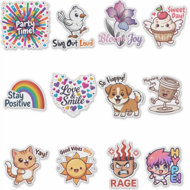 Emotional Emoji Sticker Bundle – Cute Expression S (Front)