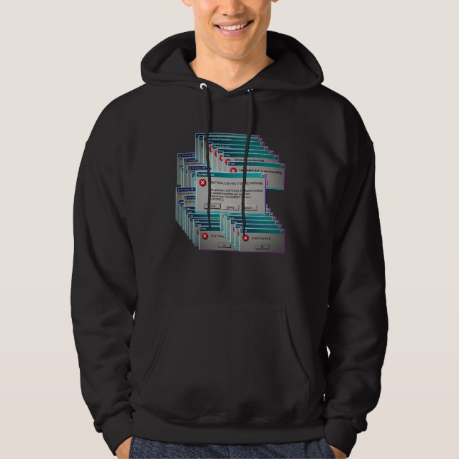 Emotional.exe Has Stopped Working Retro Computer E Hoodie (Front)