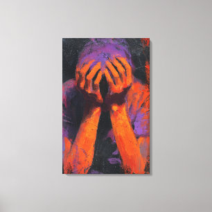 Emotional Expressionist   Orange and Purple Agony  Canvas Print