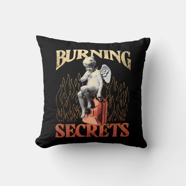 Emotional Fire Decorative Pillow – Burning Secrets (Front)
