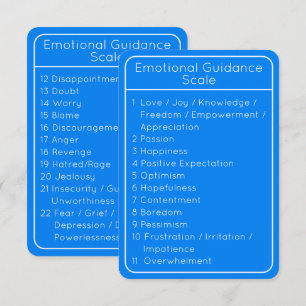 Emotional Guidance Scale Blue Double Sided Card
