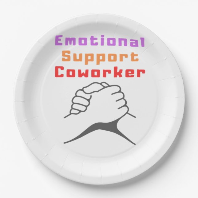 Emotional Help Best Coworker Paper Plate (Front)