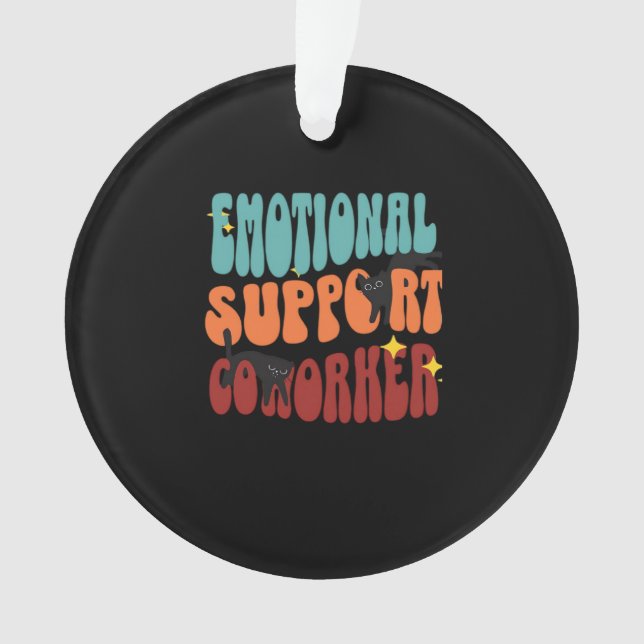 Emotional Help Coworker Cat Classic Ornament (Front)