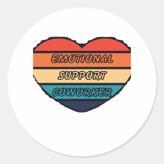 Emotional Help Coworker Funny Classic Round Sticker (Front)
