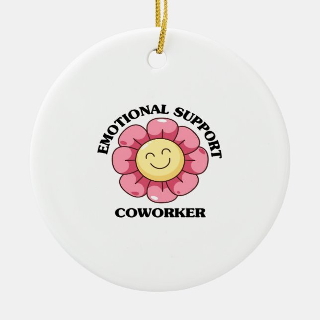 Emotional Help Coworker - Labour Day Ceramic Tree Decoration (Front)