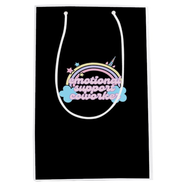 Emotional Help Coworker Pastel Rainbow Oversized Medium Gift Bag (Front)