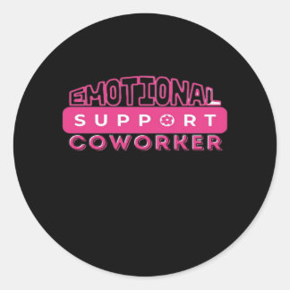 Emotional Help Coworker Pink Flower Essential Classic Round Sticker