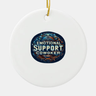 Emotional Help Coworker, Typography Classic Ceramic Tree Decoration