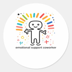 Emotional Help Coworker Viral Classic Round Sticker